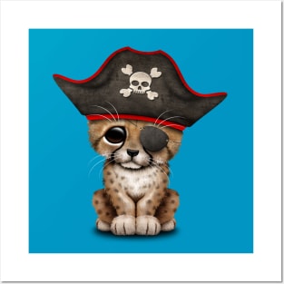 Cute Baby Cheetah Cub Pirate Posters and Art